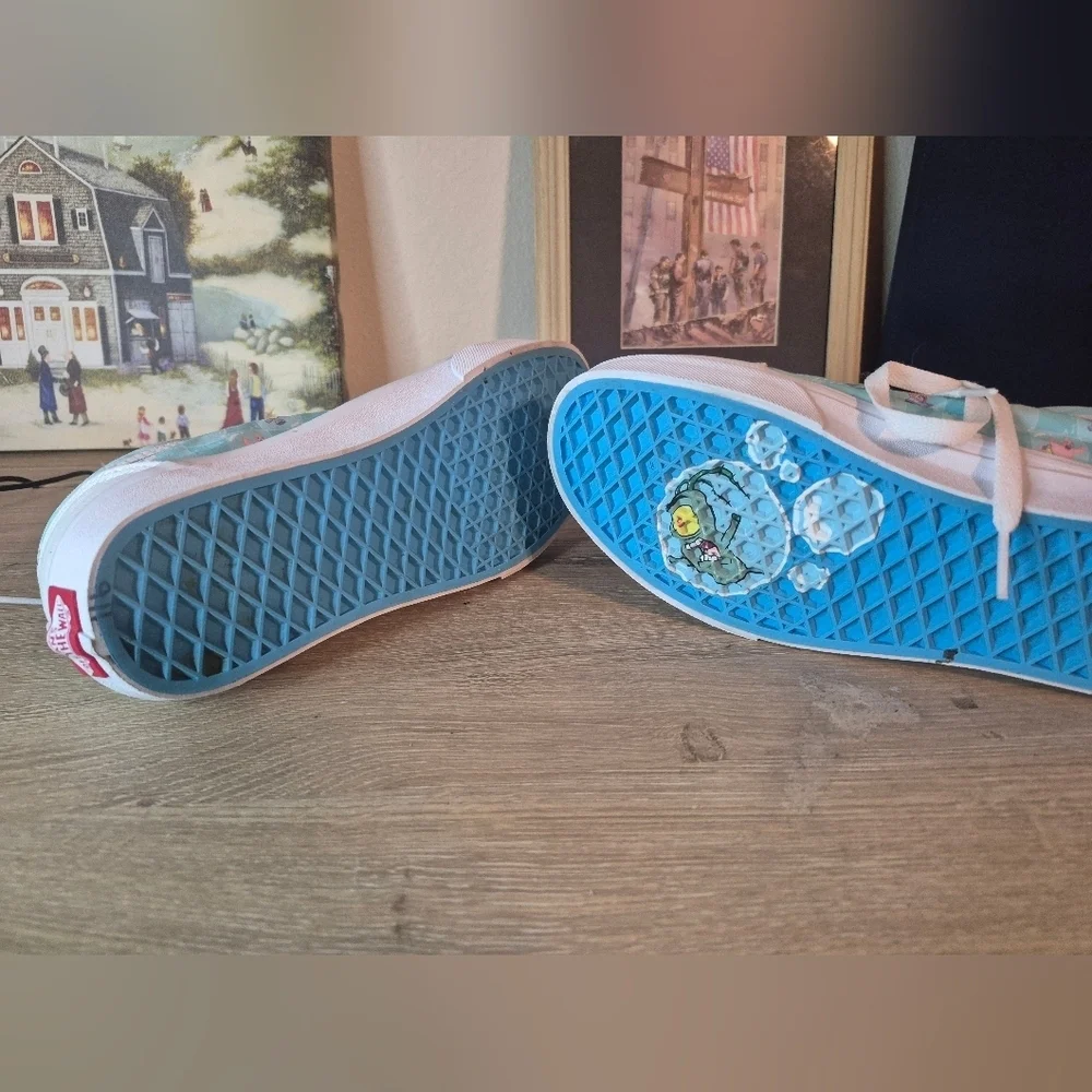 Vans Aqua and White Women's Sneakers